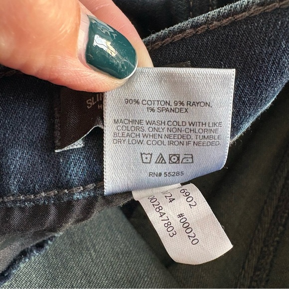 Express Slim Straight Hyper Stretch Dark Blue Denim Jeans 32 x 32 - Picture 15 of 16